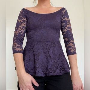 Lace Peplum Top